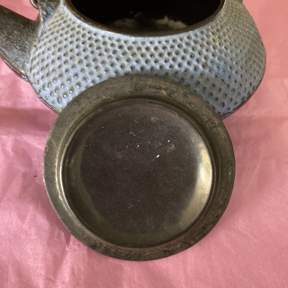 Cast Iron  Teapot Blue 10 oz Chinese Cottage Boho Yoga herbal ritual loft Autumn - Picture 7 of 9
